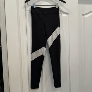 Koral black leggings with silver stripe size S